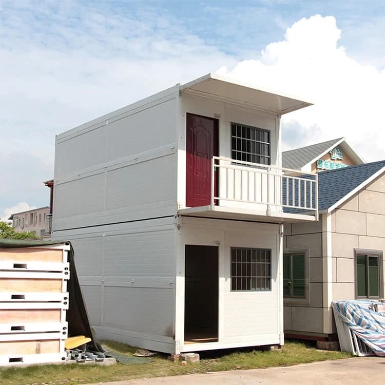 Wholesale Custom Prefabricated Foldable Rate Homes Rack Folding Partitions Prefab House Double Floors Container Home For Sale 1