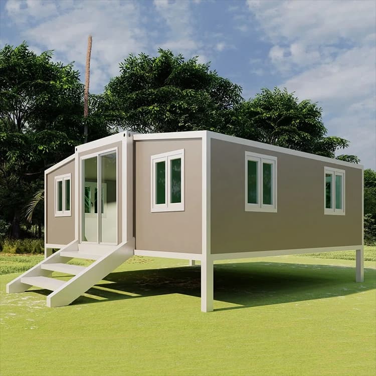 Wholesale Custom 20 40 Ft Luxury Large Prefab Container Houses 3 In 1 Folding Prefabricated Home Expandable Wall With Stairs 1