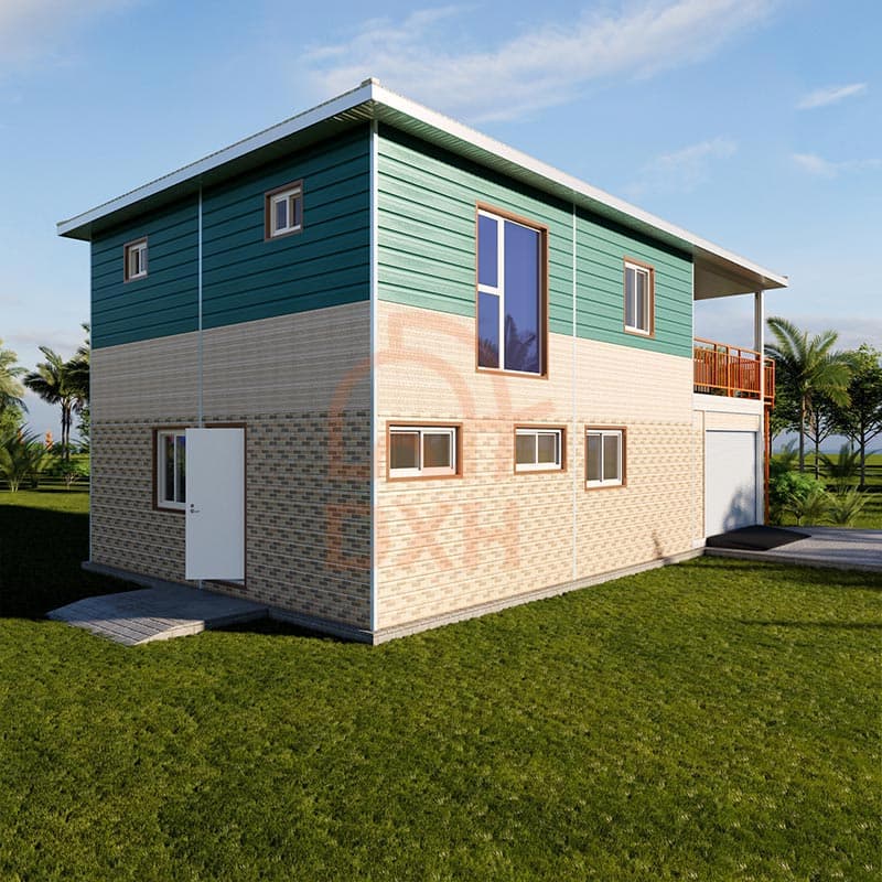 Two-Story-Modular-Flat-Pack-Home-with-Garage
