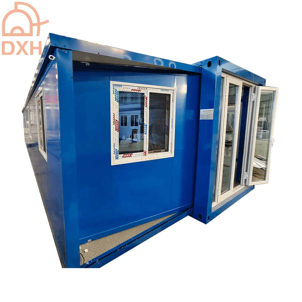 20ft Expandable Container House Affordable Custom Blue Prefab House with 2 Bedrooms 1 Kitchen and 1bathroom 3