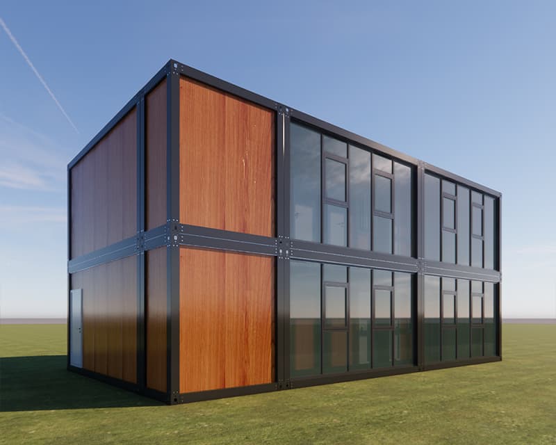 High quality wood grain 2-story container house 5