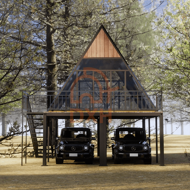 Portable Modular Triangle Prefab Folding Container Barn House Ready Made Hurricane Resistance Luxury Economical Beach Home 5