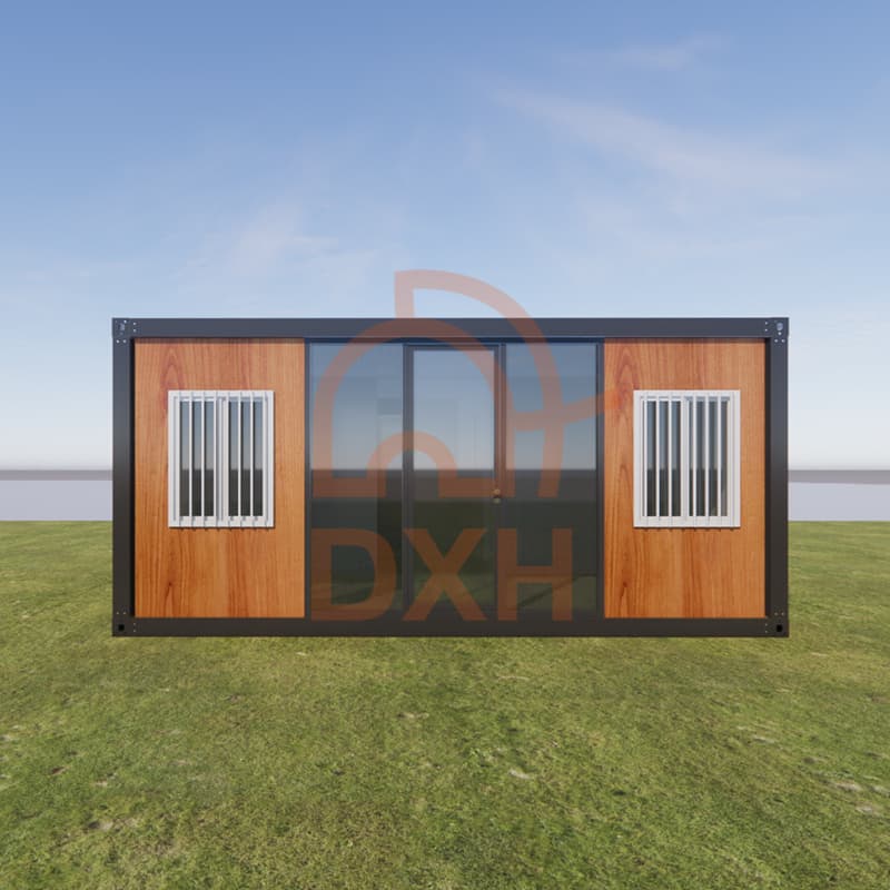 Classic wood grain design prefabricated container house 15