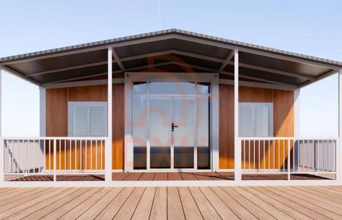 Expandable Container Vocation Cabin with Pitched Roof
