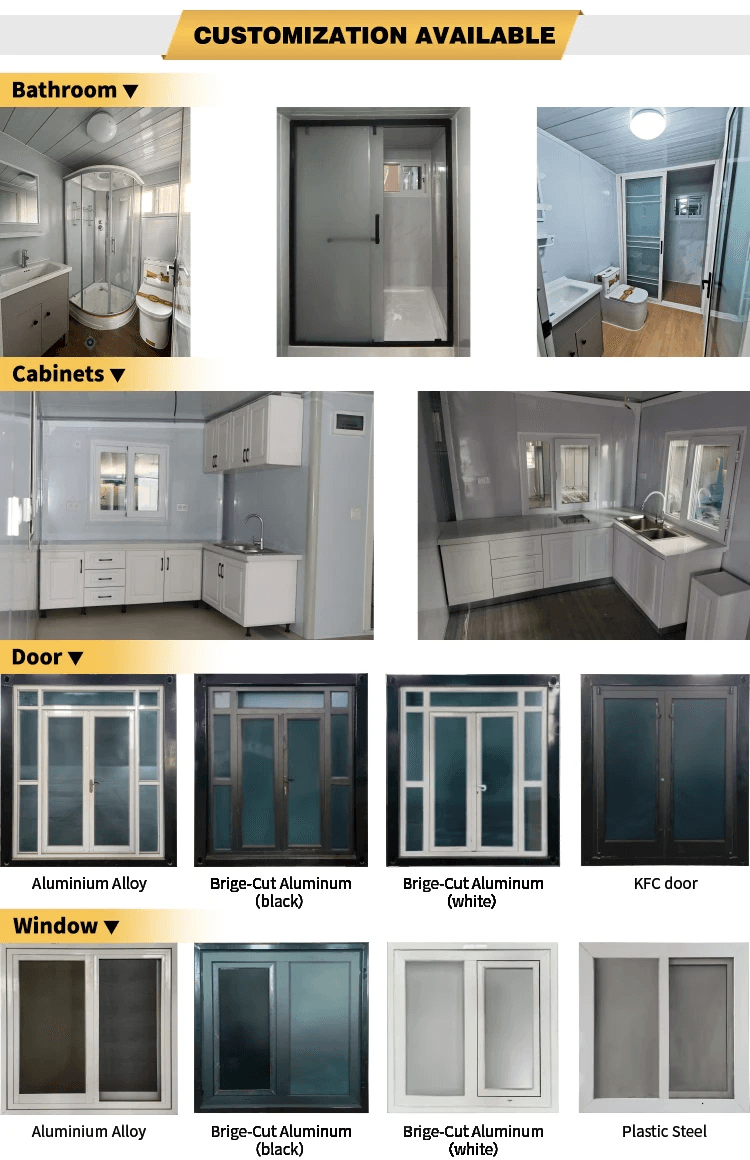 Small 20ft Expandable Container House Open Rooms 26sqm Steel Structure Portable Prefabricated  House From Factory 6 Units In One Container 7
