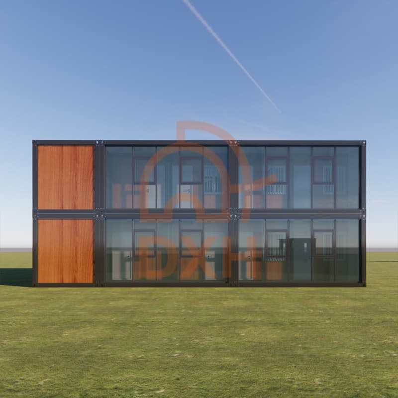 Classic wood grain design prefabricated container house 7
