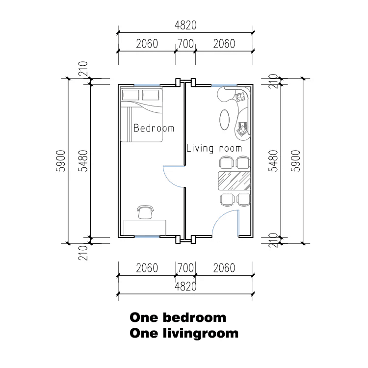 Small 20ft Expandable Container House Cabin With Bathroom For Office 4