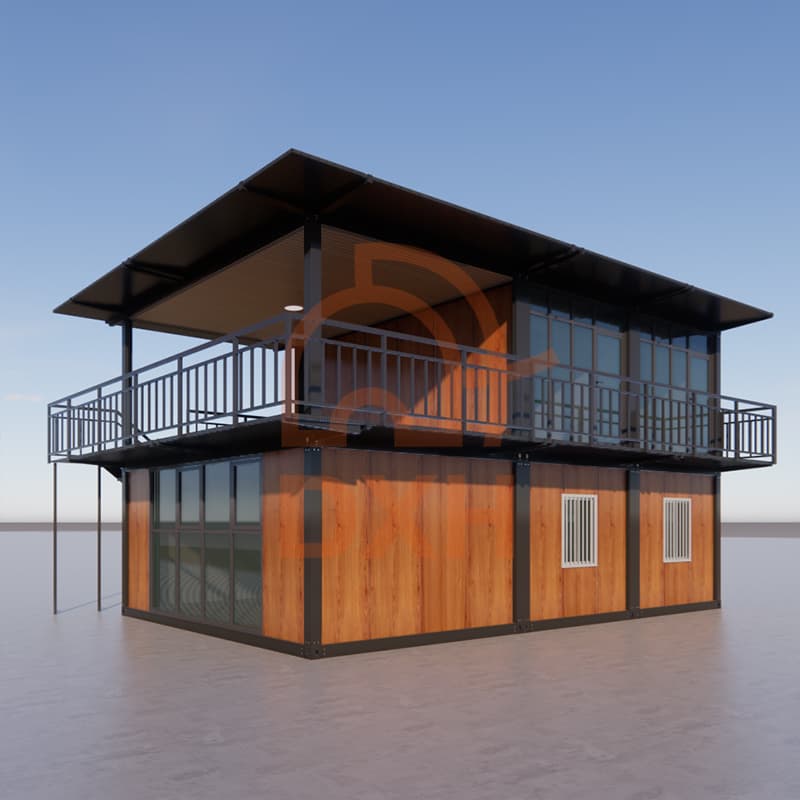 Classic wood grain design prefabricated container house 13