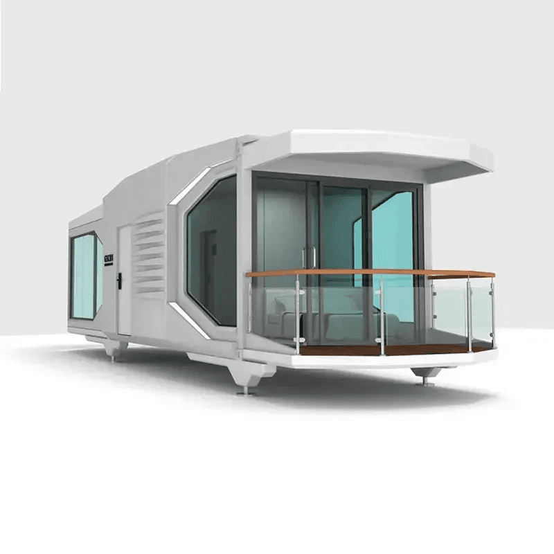 2023 Custom-made Modern Design Aluminum Alloy Capsule Tiny House For Living Prefab Houses Capsule Cabin Apple Cabin 4