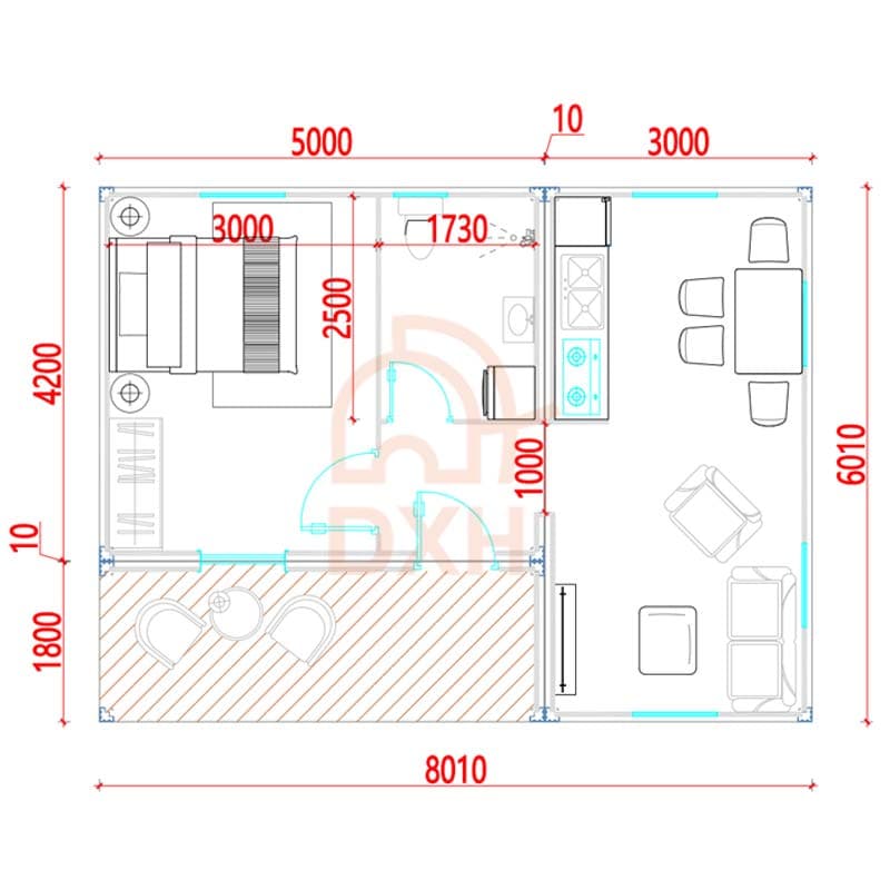 One-Bedroom-Prefab-House-Floor-Plan