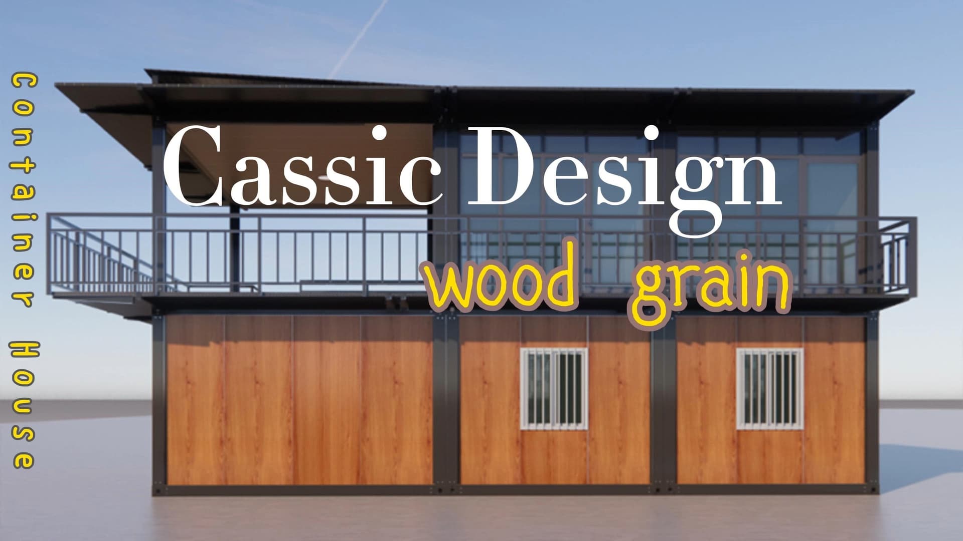 Classic wood grain design prefabricated container house
