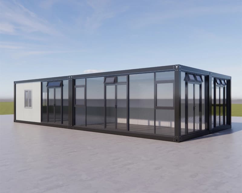 Fashion Glass Curtain Walls Of Prefab Exhibition Room 1