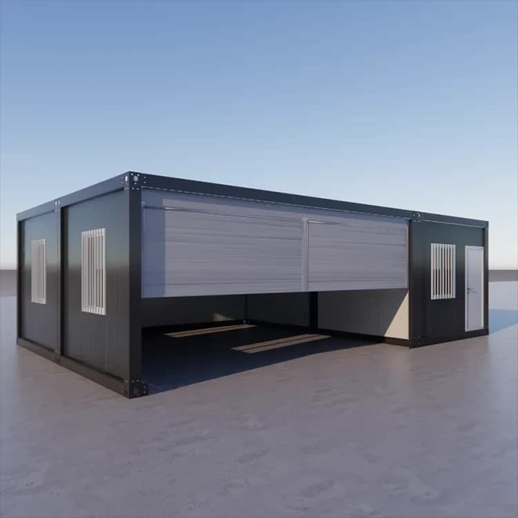 Movable Prefab Container Flat Pack House With Garage 1