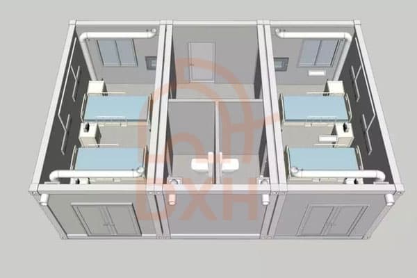 Prefab Container Isolation Ward Layout