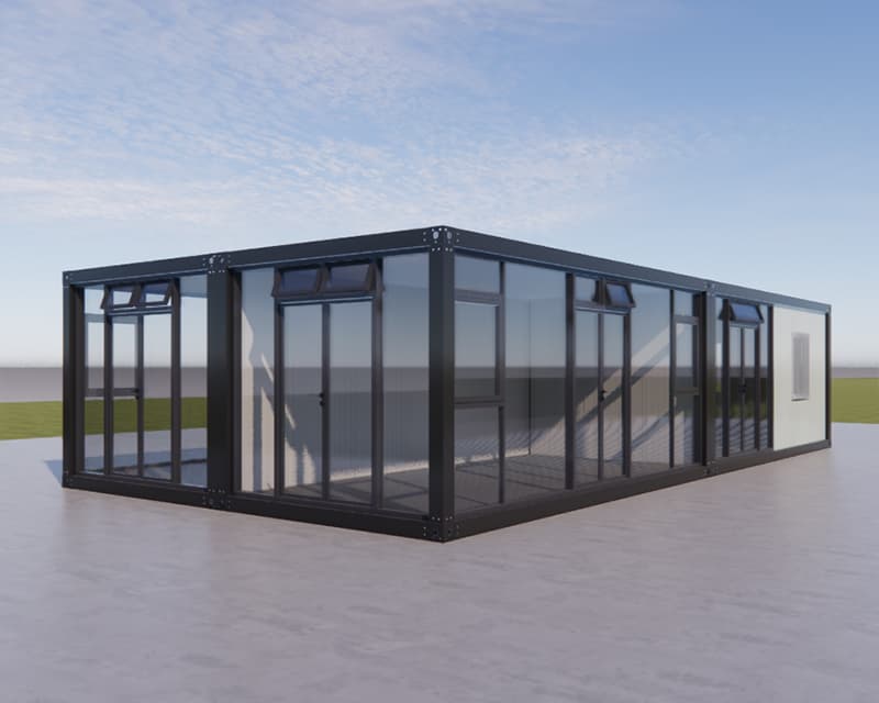Fashion Glass Curtain Walls Of Prefab Exhibition Room 2