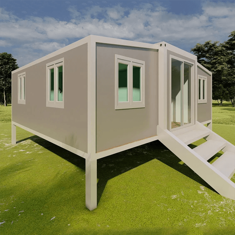 Wholesale Custom 20 40 Ft Luxury Large Prefab Container Houses 3 In 1 Folding Prefabricated Home Expandable Wall With Stairs 4