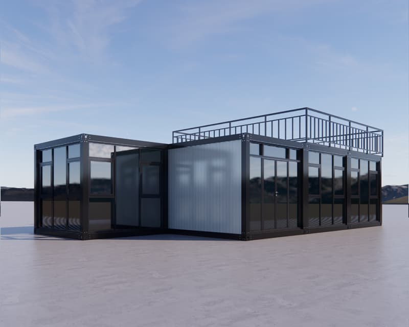 Prefab Retail Stores With Terrace On Top