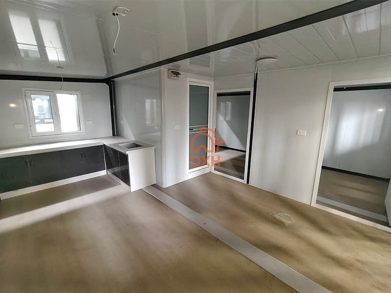 Cowinlife white minimalist style Expandable Container House with 2 bedrooms, 1 kitchen and 1  bathroom 5