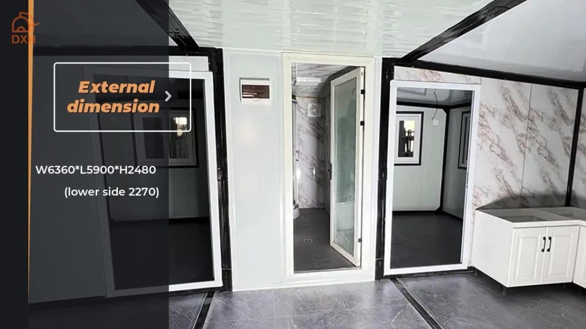 High cost effective 20ft expandable house glass front container house 1