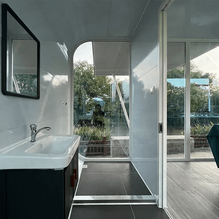 20ft 40ft Outdoor Modern Popular Prefab House Tiny House Mobile Working House Office Pod Apple Cabin 5