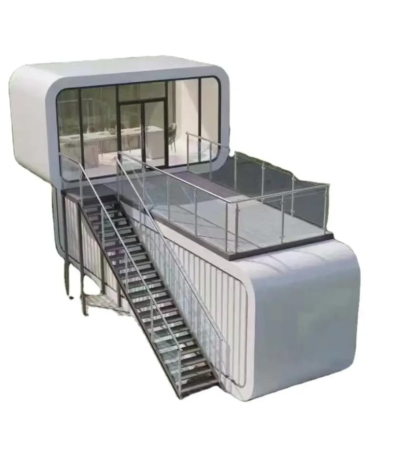 20ft 40ft Outdoor Modern Popular Prefab House Tiny House Mobile Working House Office Pod Apple Cabin 1