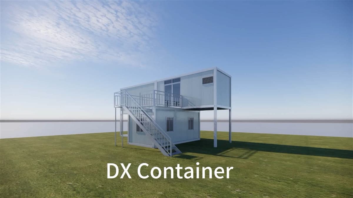 Versatile Two-Storey Container: Ideal Home & Office with Garage