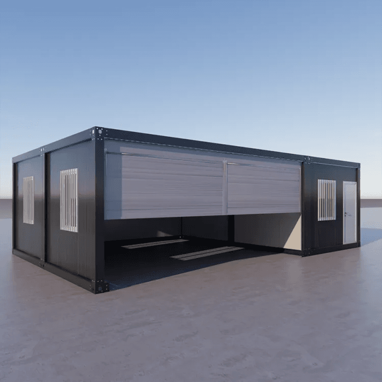 Movable Prefab Container Flat Pack House With Garage