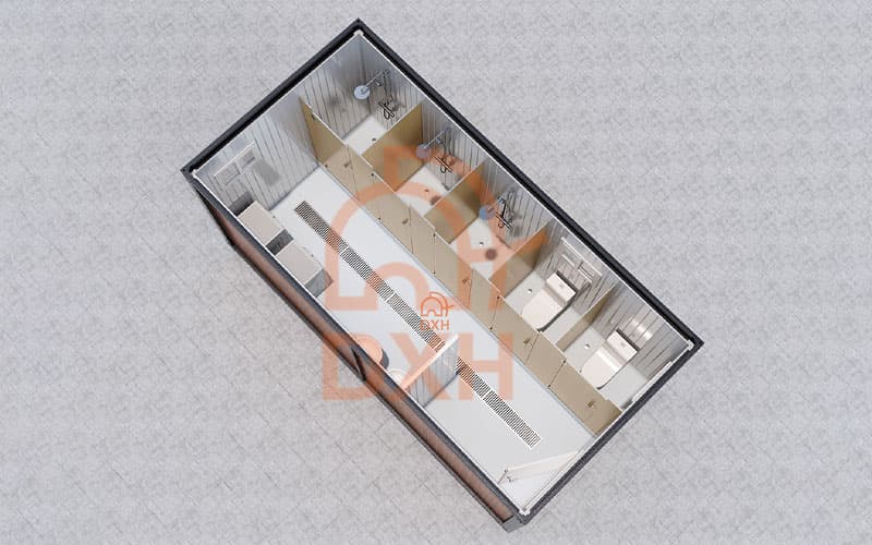 Container Restroom for Construction Site Floor Plan