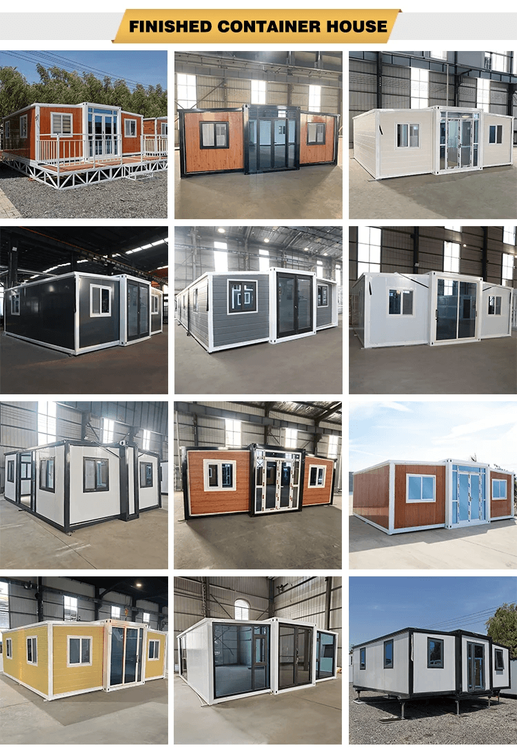 types of 40ft expandable tiny prefabricated villa house