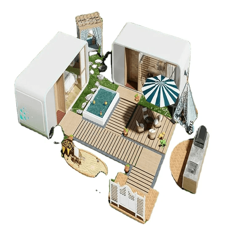 Outdoor Prefab House Living And Working Apple Cabin Customized Modular Design Office Pod Prefabricated House Apple Cabin