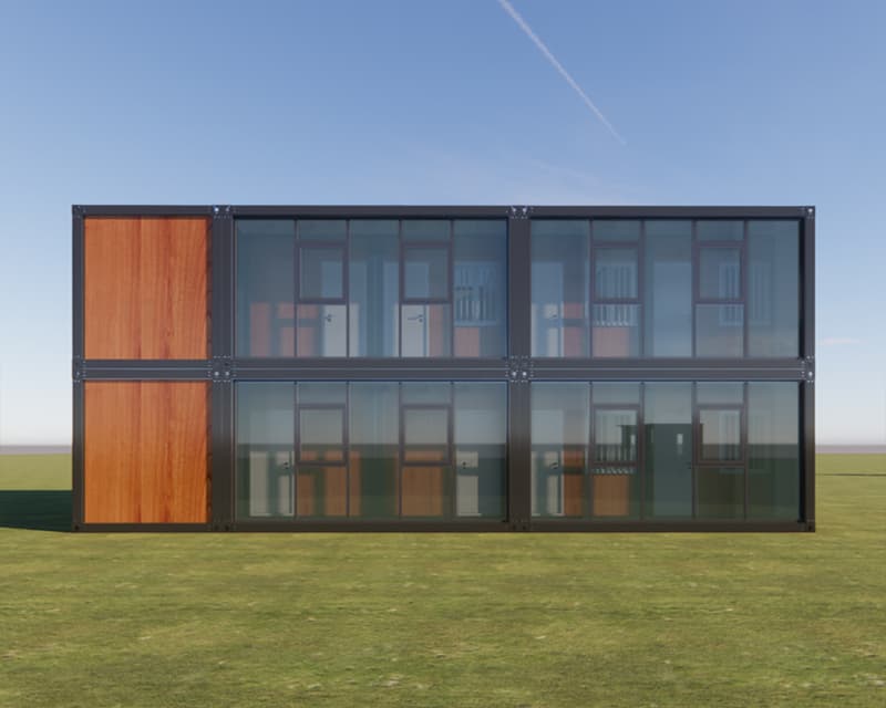 High quality wood grain 2-story container house 4