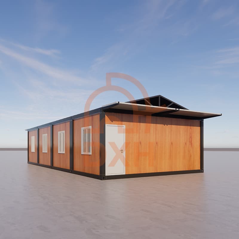 Classic wood grain design prefabricated container house 6