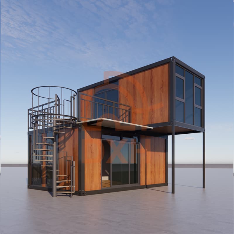Classic wood grain design prefabricated container house 10