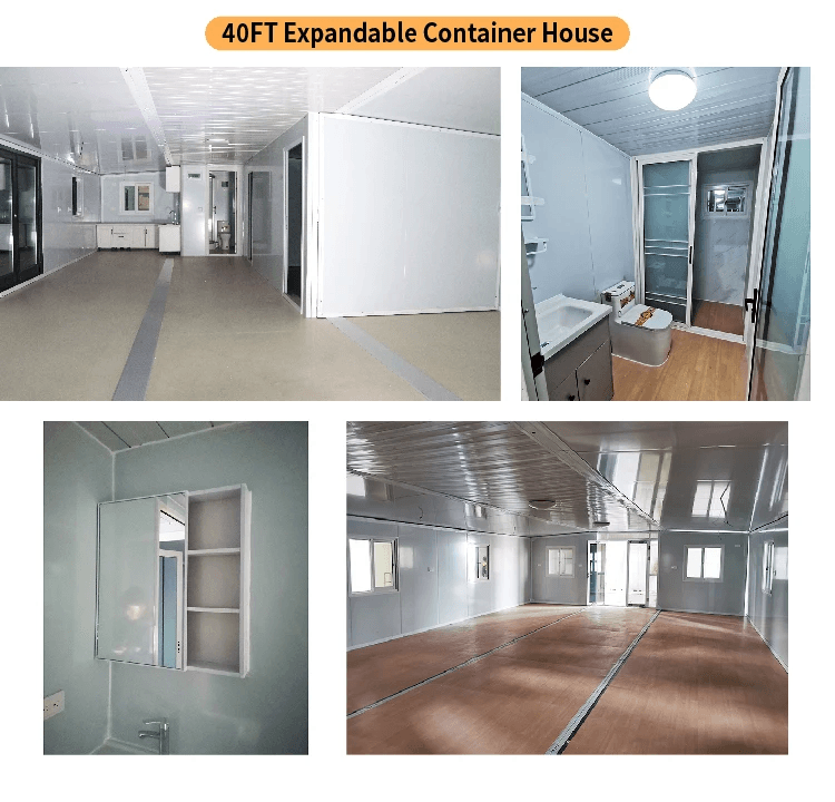 Small 20ft Expandable Container House Open Rooms 26sqm Steel Structure Portable Prefabricated  House From Factory 6 Units In One Container 5