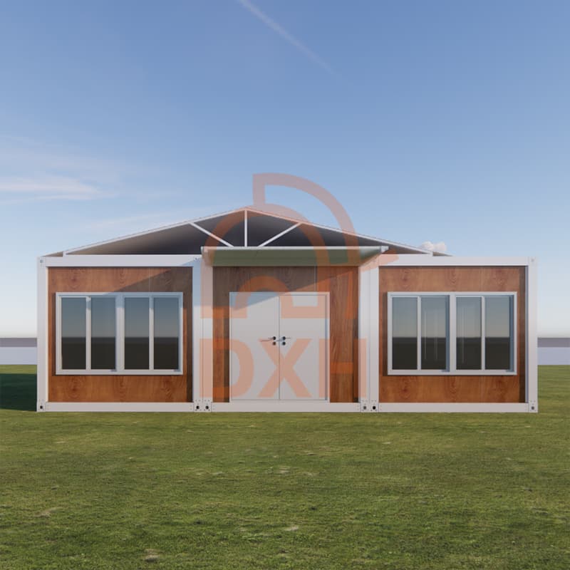 Classic wood grain design prefabricated container house 14