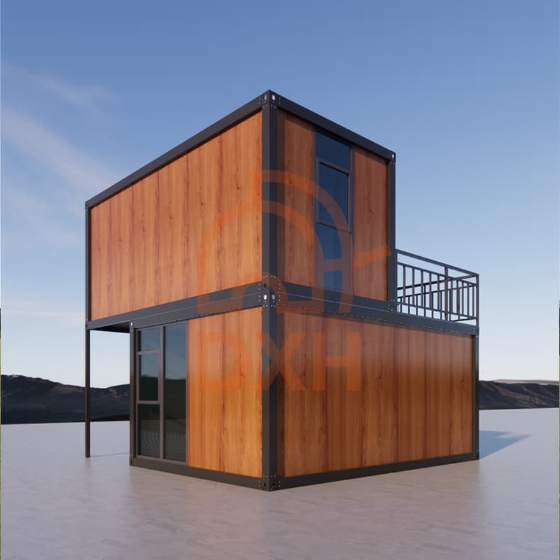 Classic wood grain design prefabricated container house 2