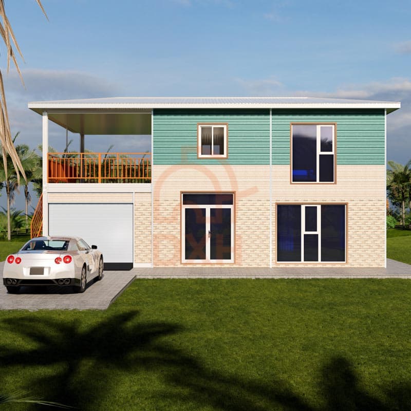Two-Story Modular House with Garage