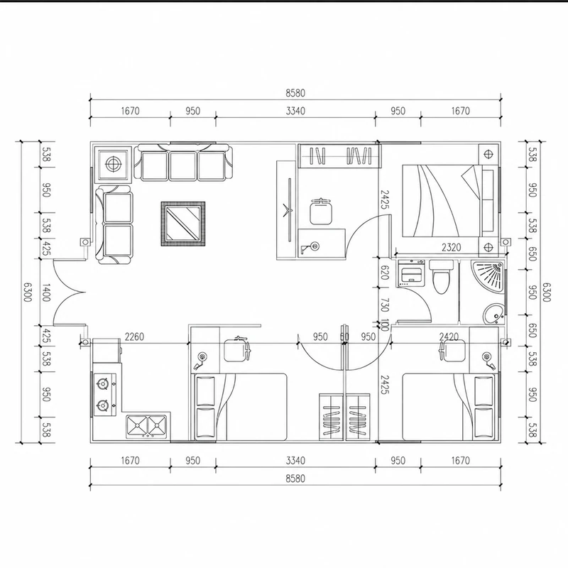 30ft Expandable Container House Plan