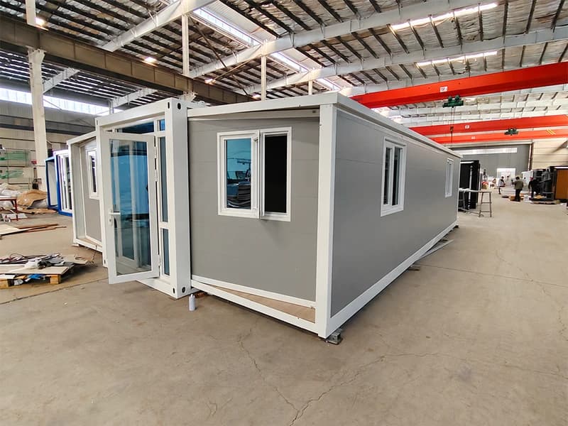 Cowinlife 20ft Light Gray luxury expandable container house with 2 bedrooms 1 bathroom and 1 kitchen 2