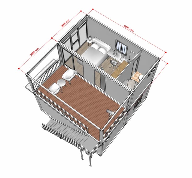 Modern Two-Story Container Home Villa 5
