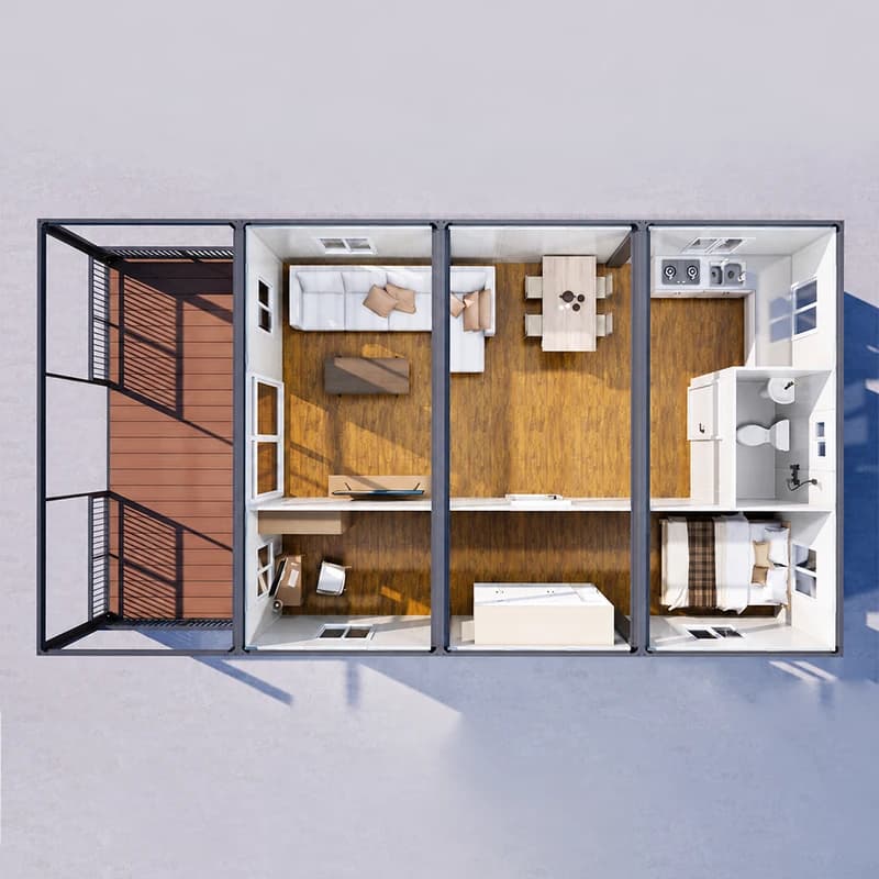 30ft Flat Pack Container House with Roof 5