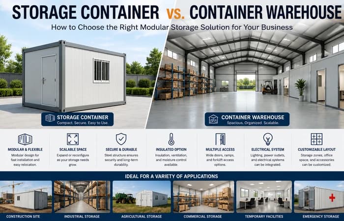 Storage Container vs. Container Warehouse: How to Choose the Modular Storage Solution