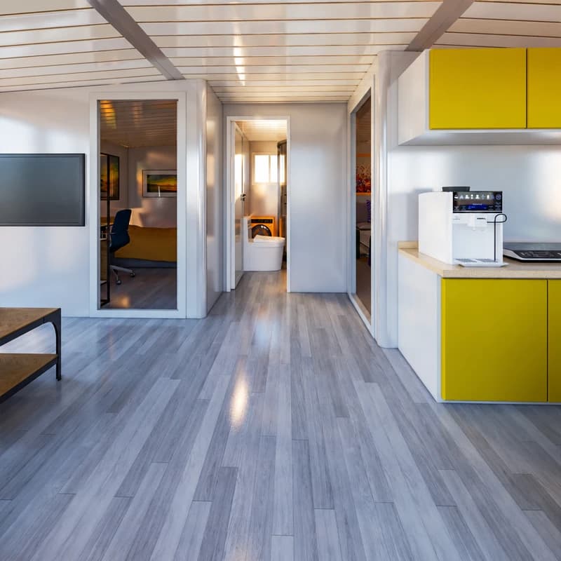 Cowinlife luxury 20ft French style expandable container house with 2 bedrooms 1 bathroom and 1 living room 7