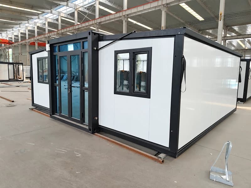 Cowinlife white minimalist style Expandable Container House with 2 bedrooms, 1 kitchen and 1  bathroom 3
