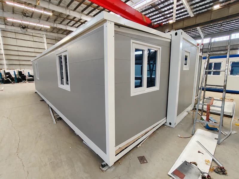 Cowinlife 20ft Light Gray luxury expandable container house with 2 bedrooms 1 bathroom and 1 kitchen 4