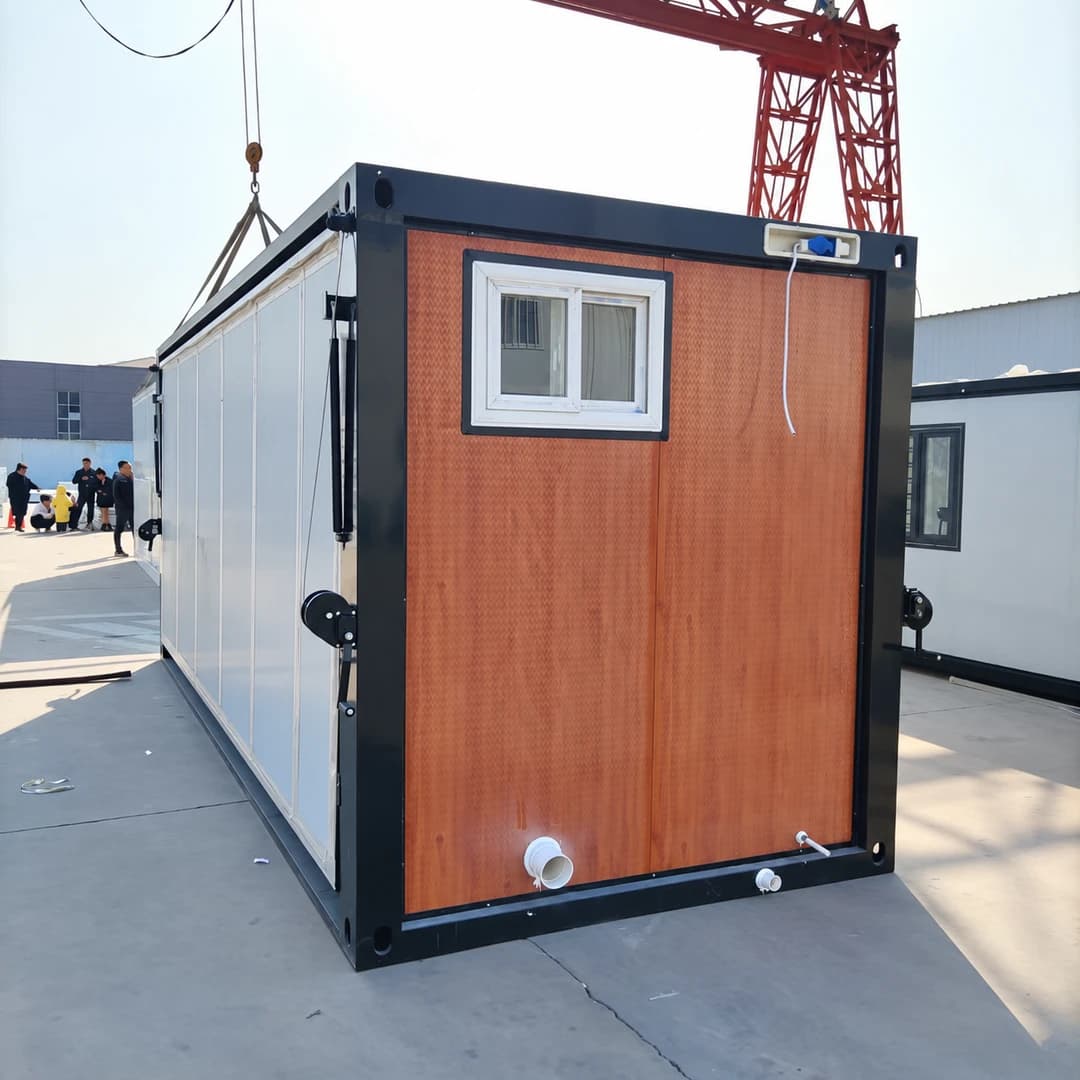 China manufacturer Cowinlife 20ft dark wood grain color expandable Exquisite container house with 2 bedrooms 1 bathroom 1 kitchen 5
