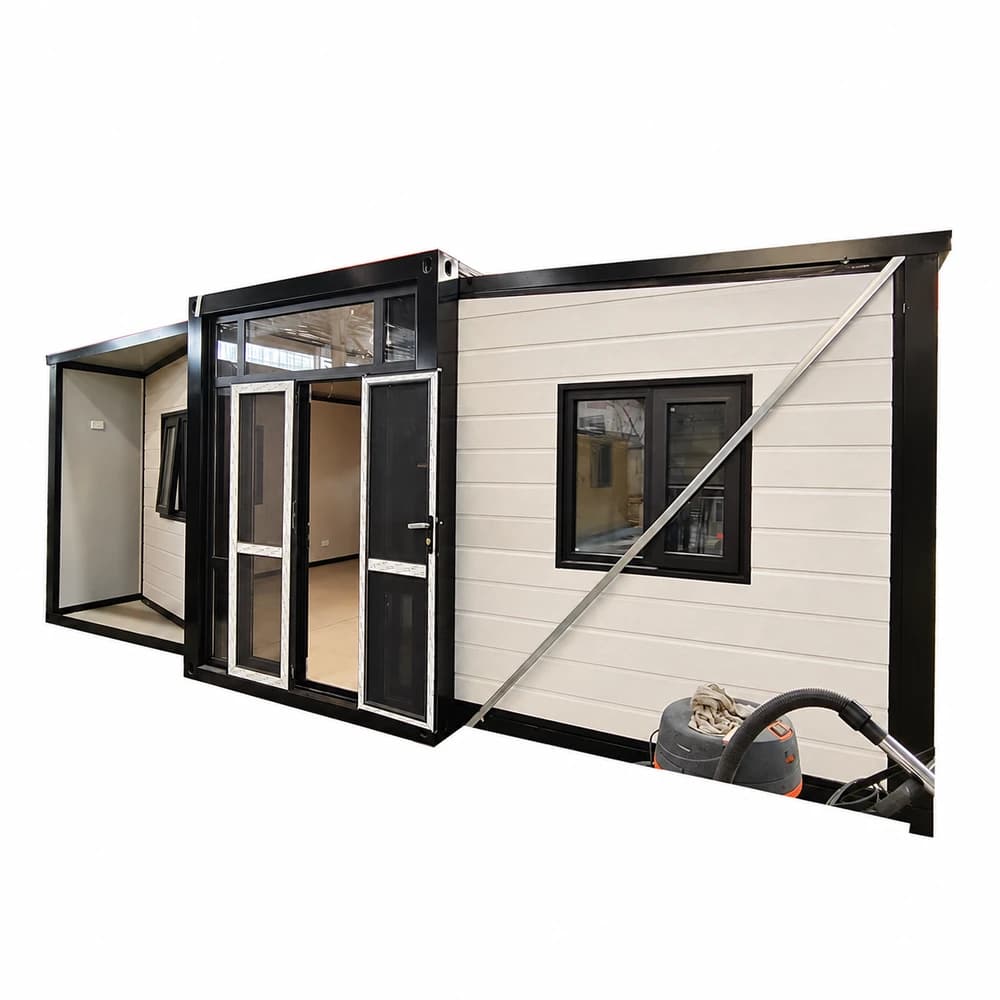 20ft Expandable Container House High Quality Affordable Australia Standard  White Cladding Panels And Screen Door House