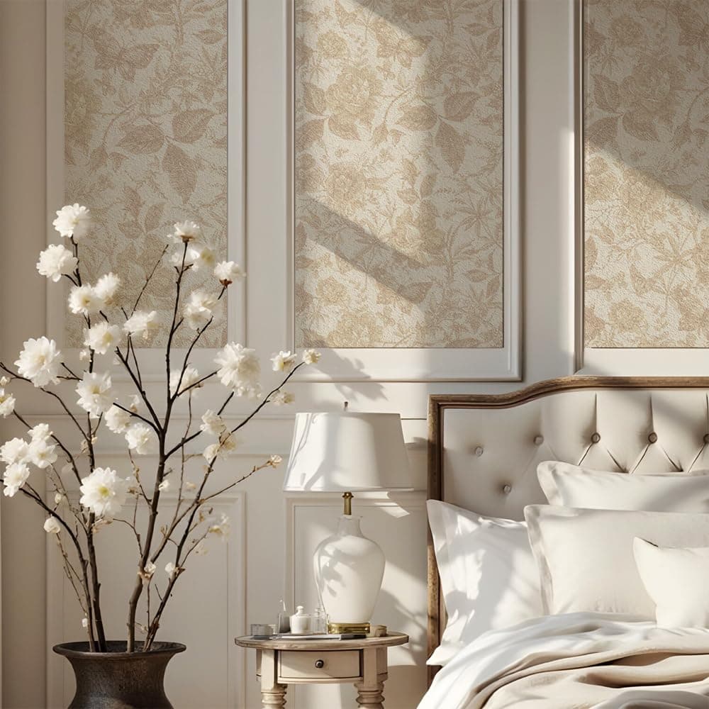 QUCHENG Butterfly Wallpaper Wall Decal Rose Floral Peel and Stick Wall Sticker Removable PVC Wall Decor for Bedroom Living Room Cabinet Furniture