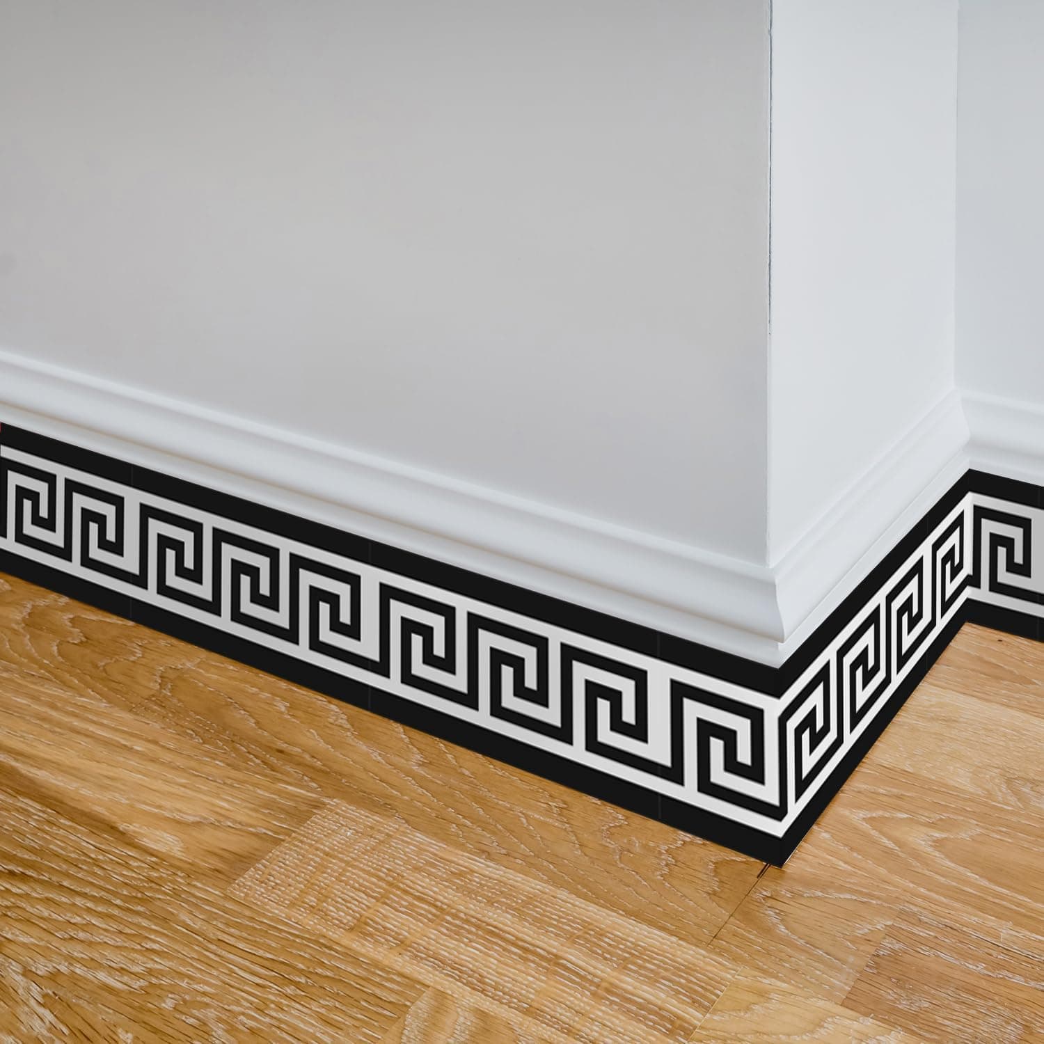 Greece Pattern Wall Border Stickers Peel and Stick Skirting Self Adhesive Bathroom Waist Line Decals Mirror Vinyl Murals