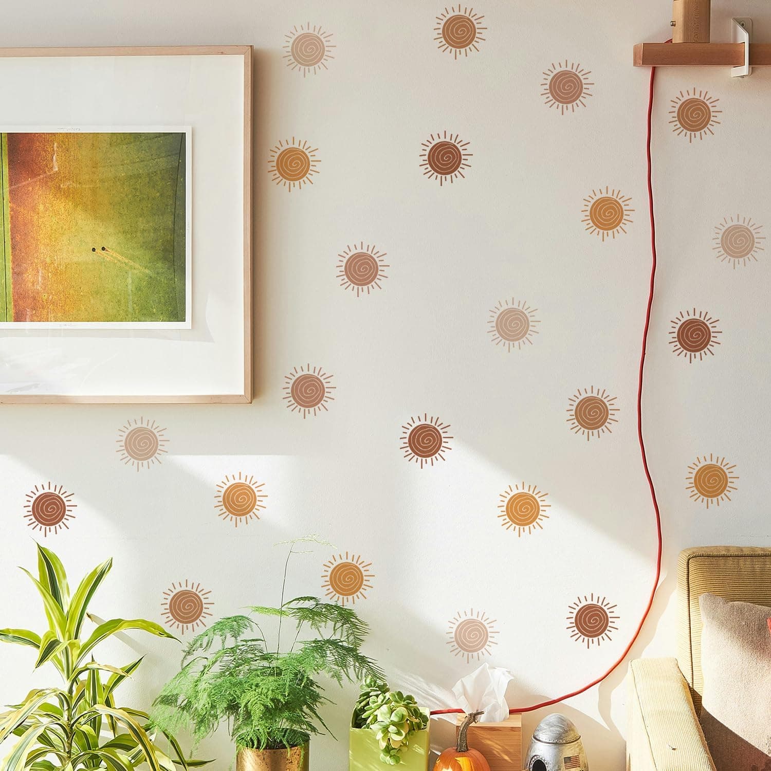 Boho Wall Stickers Girls Bedroom Removable Wall Decals Nursery Kids Room Decor Vinyl Murals DIY Cute Decorations 6 Sheets gallery image 3